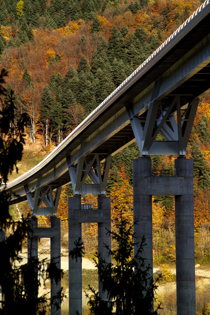 Viaduc de l'A51 en automne 1