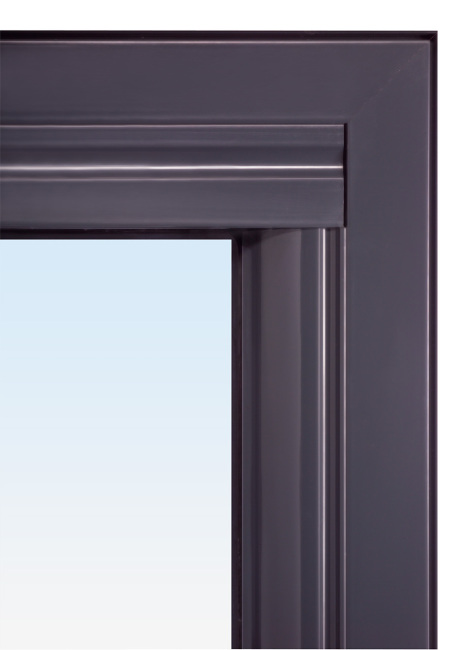Gros plan angle fenêtre gris anthracite