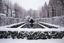 Musée Hébert en hiver, vue du grand bassin